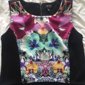 Tropical floral crop top